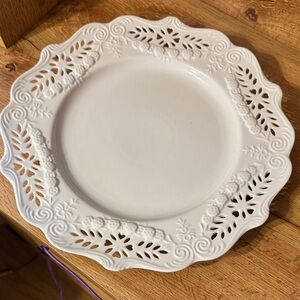 Elegant Victorian Lace White Dinner Plate